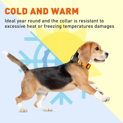 Dogline Biothane Waterproof Dog Collar with Quick Release Buckle Strong Coated Nylon Webbing with Odor- Proof for Easy Care Easy to Clean Fits Small Medium Large Dogs, Tangerine Orange 5/8" W 9-14" L