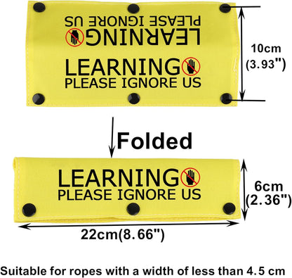 Funny Dog Leash Sleeve Learning Please Ignore Us Dog Leash Wrap Sleeve Alert Tag Pet Birthday Gift (Learning Ignore-YE Sleeve)