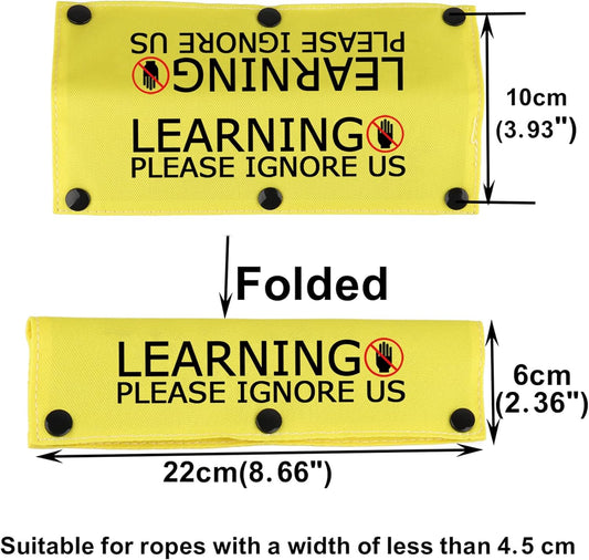 Funny Dog Leash Sleeve Learning Please Ignore Us Dog Leash Wrap Sleeve Alert Tag Pet Birthday Gift (Learning Ignore-YE Sleeve)