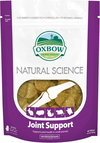 Oxbow Animal Health Natural Science Joint Support, Anti Inflammatory Supplement for Rabbit & Guinea Pig, Oxbow Timothy Hay, Made with Glucosamine, Turmeric, & Yucca, Made in USA, 4.2 oz Bag