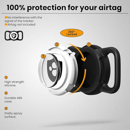 Waterproof AirTag Dog Collar Holder for Apple AirTag QR Code