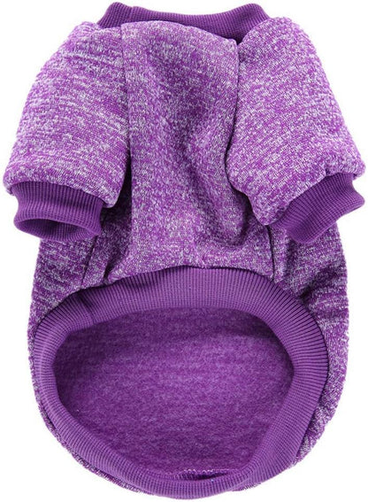Jecikelon Dog Clothes Dogs Sweater Soft Puppies Clothing Winter Puppy Sweaters Warm Outfit for Dogs Small XXS XS Cat Apparel (Large, Purple)