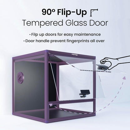 MagicCube 18'' x 18'' x 18'' Reptile Tank with Lock, 24 Gallon Reptile Terrarium with Flip-Up Tempered Glass Door, Top Screen Ventilation for Leopard Gecko - Bottom Not Leakproof - Pawvie