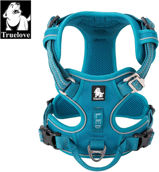 TRUE LOVE Dog Harness No Pull Nylon Reflective Pet Harness Adjustable Comfortable Control Step-in Brilliant Colors Truelove TLH56512 XS Blue