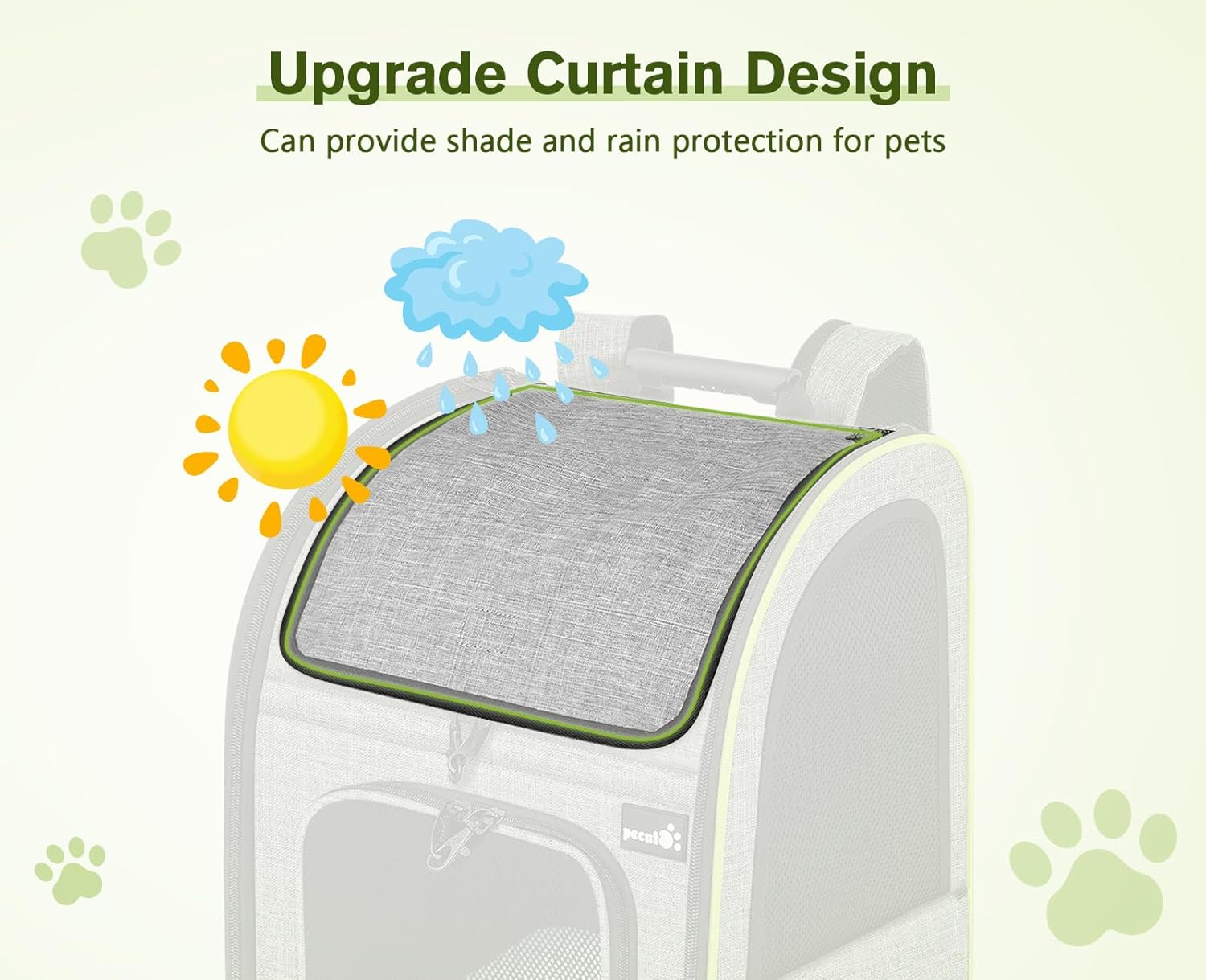 Pecute Pet Carrier Backpack with Shade Cover, Large Cat Carrier Backpack, Expandable Cat Backpack with Breathable Mesh for Medium Large Cats, Small Dogs, Dog Backpack Carrier for Travel Hiking - Pawvie