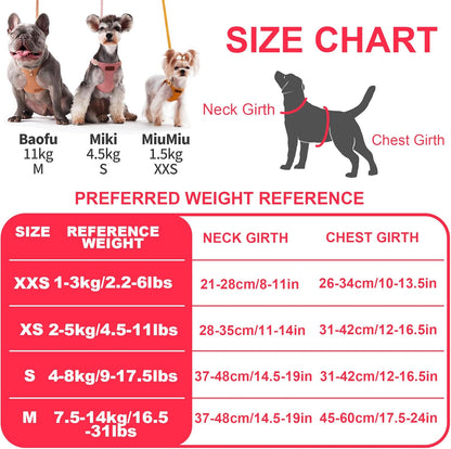 Puppytie No Pull Dog Harness with Multifunction Dog Leash,Soft Adjustable No Choke Escape Proof Pet Harness Vest for Medium Dogs or Large Dogs,Pink,M