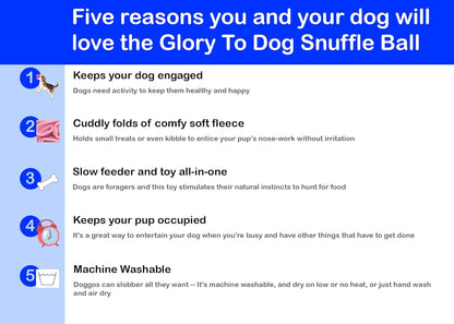 Glory To Dog Puppy and Small Breed Snuffle Interactive Foraging Dog Puzzle Ball Toy Pink