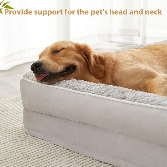 BFPETHOME Orthopedic Dog Beds for Large Dogs-Waterproof Sofa Dog Bed with Removable Washable Cover, Big Pet Bed with Waterproof Lining and Nonskid Bottom,Pet Bed for Large Dogs