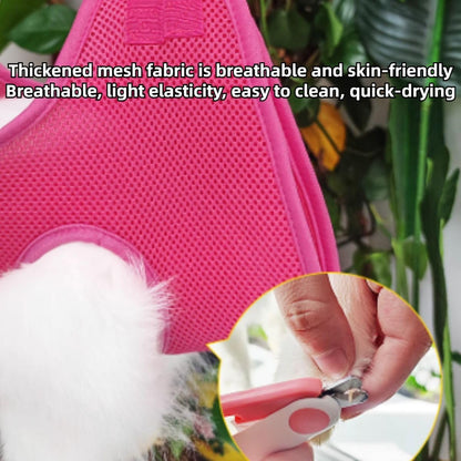 Rabbit Grooming Hammock with Safety Belt for Nail Clipping, Grooming, Bunny Bathing Bag for Nail Trimming, Cat Claw Care Bag, Small Animal Grooming Harness (Grey,XX-Small)