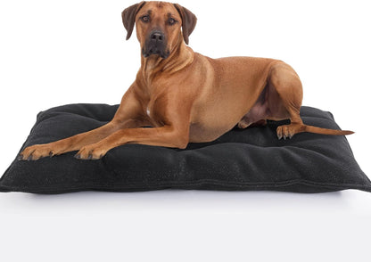 MABOZOO Chew Proof Indestructible Dog Beds for Aggressive Chewers,Durable Dog Crate Pad,Washable Tough Pet Mats for Kennel,Black,M 18x29 in