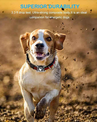 Airtag Dog Collar Holder | Airtag Dog Collar Waterproof - Airtag Holder for Dog Collar - Dog Airtag Holder with Removable Metal Loop, Light Weight fit Width3cm/ Thick4.5mm Air Tag Dog Collar, Black, 1