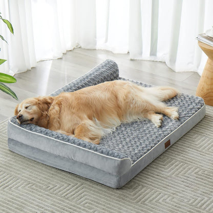 BFPETHOME Orthopedic Dog Bed for Large Dogs-Big Waterproof Sofa Dog Bed with Removable Washable Cover, Washable Pet Bed with Waterproof Lining and Nonskid Bottom,Pet Bed for Large Dogs