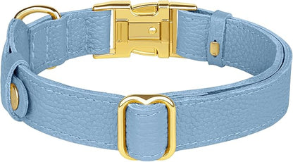 Leather Airtag Dog Collar - Soft Tracking Dog Collar with Apple AirTag Holder and Metal Buckle - Safety GPS Pet Collars for Small Medium Large Dogs Puppy Pink Red (Cornflower, XL, 20"-25" Neck Fit)