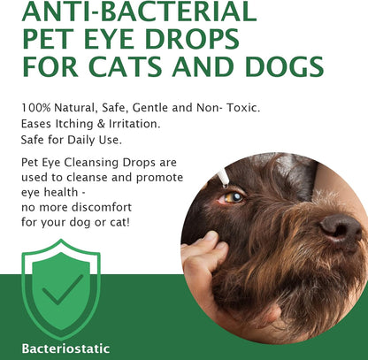 Dog Eye Drops, Eye Drops for Dogs and Cats, Dog Eye Infection Treatment to Soothe Infection Allergy, Relieve Dry Eyes Pink Eyes, Pet Tear Stain Cleaner, Dog and Cat Eye Wash, 2.02 fl.oz