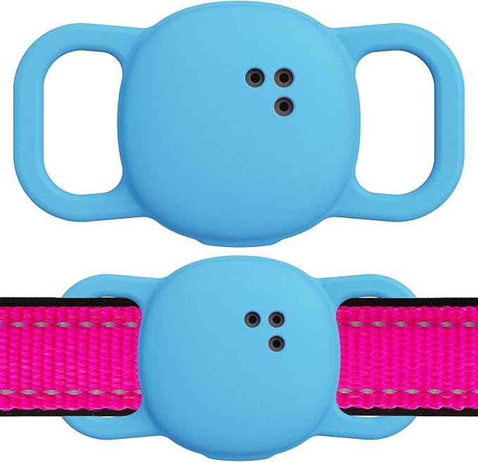 DDJ Cat Collar Case for Life360 Tile Sticker Tracker, 2-Pack Silicone Anti-Lost Protective Cover for Life 360 Tile Sticker Holder for Dog/Pet Collars, Durable, Easy Installation, Lightweight, Blue