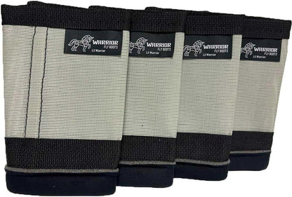 Warrior Fly Boots for Horses - Breathable Mesh Horse Boots for Fly Protection & Leg Comfort - Set of 4 (Lil Warrior, Gray)