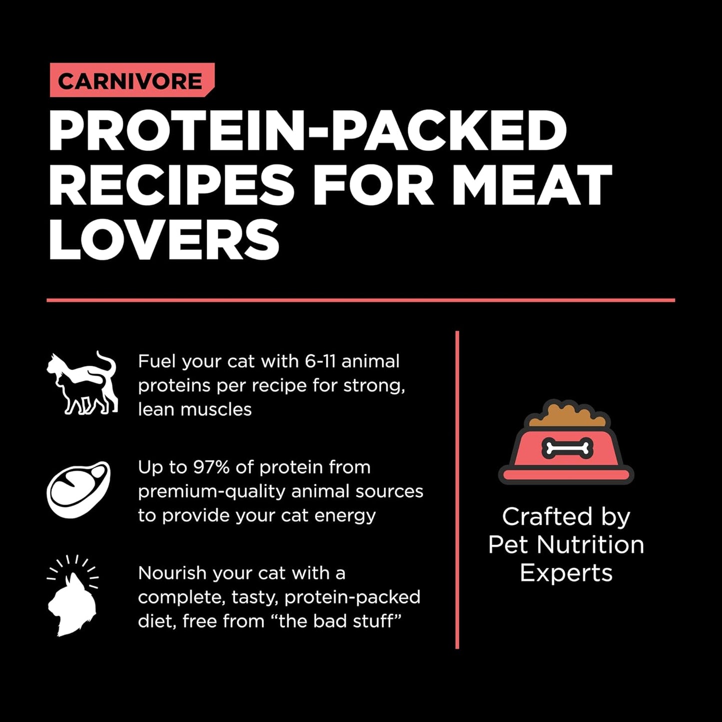 Go! Solutions Carnivore, Grain-Free, Protein Rich Dry Cat Food, Salmon and Cod Recipe, 3 lb Bag