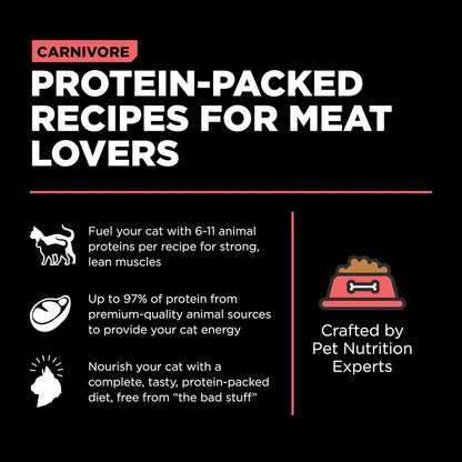 Go! Solutions Carnivore, Grain-Free, Protein Rich Dry Cat Food, Salmon and Cod Recipe, 3 lb Bag