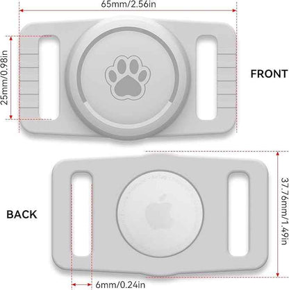 for Airtag Dog Collar Holder 2 Pack,Waterproof Dog Collar Holder for Apple AirTag(Gen 1 & 2),Silicone Air Tags Case for Dog Collars(Light Gray)