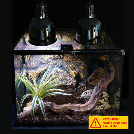 Reptile Light Fixture, 2-Pack 5.5'' Deep Dome for Reptile Light/Heat Lamp/UVB Light, Dual Heat Lamp Holder Fixtures
