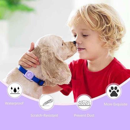 Airtag Dog Collar Holder, [1 Pack] Waterproof Protective Case for Apple AirTag, Durable & Lightweight with Full-Body Protection, Soft Silicone, Purple