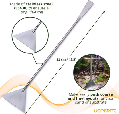 4Pcs Aquascaping Tools, Terrarium Tools, Aquarium Tools Set with Stainless Steel Aquarium Tweezers, Aquarium Scissors and Spatula - Aquascape Tools Set for Trimming, Maintenance