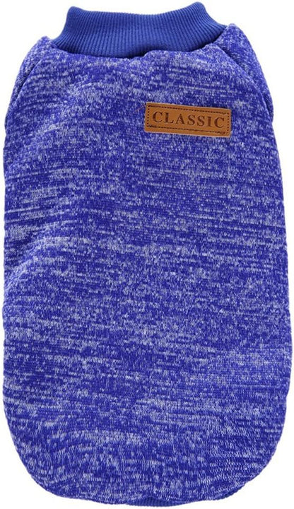 Jecikelon Dog Clothes Dogs Sweater Soft Puppies Clothing Winter Puppy Sweaters Warm Outfit for Dogs Small XXS XS Cat Apparel (Dark Blue, L)