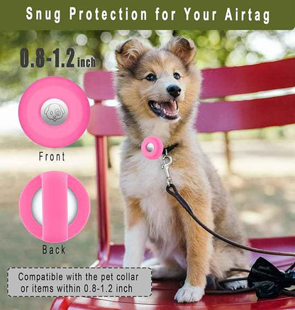 for Airtag Holder for Dog Collar, Cibaabo Silicone Air Tag Case Cover Compatible with Apple Airtags for 0.8-1.2inch Cat Pet Collar Harness Loop