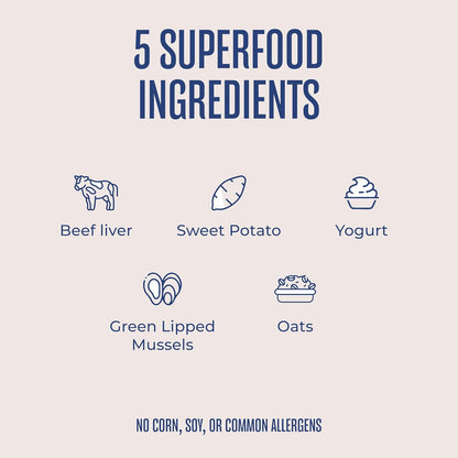 WagWell Freeze-Dried Treats - Beef, Sweet Potato, + Yogurt Recipe - Fully Cooked, High Protein Made in The USA - Minimally Processed & Vet Approved