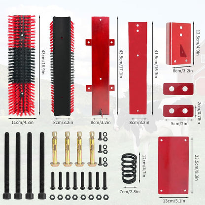 Livestock Scratch Brush With Spring Iron Holder，Animal Back Scratching Brush For Cow,Cattle,Sheep, Horses,Pigs，Massage Grooming Tool