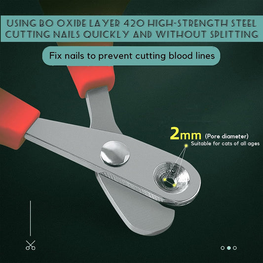 Trumoon Easy Cat Claw Trimmers with Circular Guard- Avoid Over Cutting Meow Nail Clippers for Cats Who Like to Struggle - Professional Grooming Tool for Kitten Cat