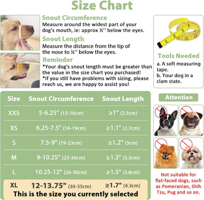 Mayerzon Dog Muzzle with Hook and Loop for Large Medium Small Dogs, Patented Soft Mesh Beagle Labrador Puppy Muzzles for Biting Chewing Grooming, Breathable, Adjustable, Allows Panting Drinking