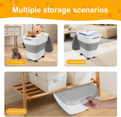 35 Lbs Dog Food Storage Container, Collapsible Dog Food Container with Scoop for Pet/Dog/Cat/Bird Food,Keep Dry Food Fresh,Easy to Move