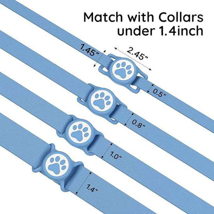 for Airtag Dog Collar Holder, Dog Airtag Holder Waterproof, Lightweight & Soft Silicone Air Tag Case for Pet Collars, Works with Multiple Tracker Tag Products (Blue, 1 Pack)