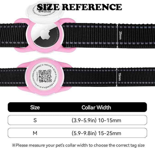 QR Code Pet ID Tag Case - Waterproof Silicone Holder for Small Dog Collar, No GPS Needed Pet Tracking Accessory (Black, Small)