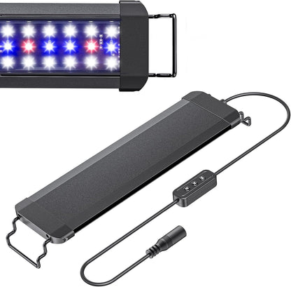 Pawfly 11 W Terrarium Light for 12" to 18" Terrarium Extendable Reptile Tank Light with Full Spectrum Brilliant White Blue Red Lights with Day & Night Modes and Adjustable Brightness