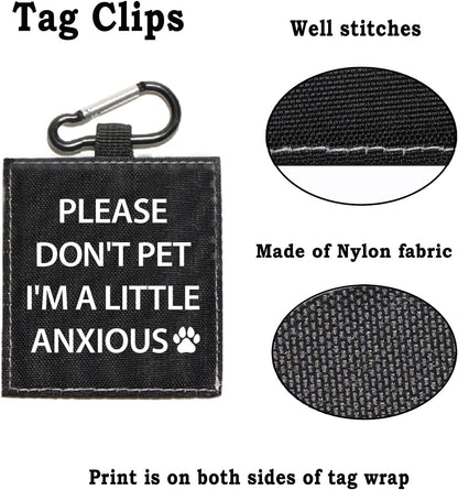 Funny Dog Leash Sleeve Please Don't Pet I'm a Little Anxious Pet Leash Wrap Wrap Alert Hanging ID Patch Tag (Little Anxious-Tag)