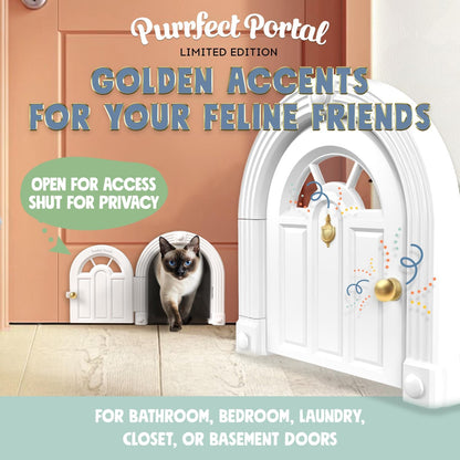 Meow Manor® Cat Door Interior Door - No-Flap, Interior Cat Door for Cats Up to 20 lbs, Easy DIY Setup, Secured Installation in Minutes, No Training Needed…