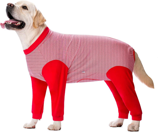 Yeapeeto Dog Onesie Surgery Recovery Suit for Large Medium Bodysuit Dogs Pajamas PJS Full Body for Shedding, Prevent Licking, Wound Protection, Cone Alternative (6X-Large (Pack of 1), Red)