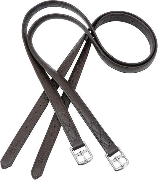 Jeereal Stability English Stirrup Leathers with Strong Nylon Core for Equestrian Riding