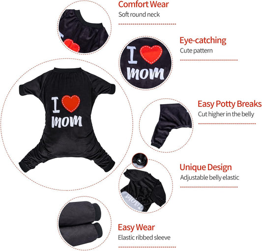 CuteBone Dog Halloween Pajamas Puppy Onesies Small Dogs Soft Pjs Coat Cat Apparel Comfy Pet Christmas Clothes Outfit Doggie Bodysuit P297S