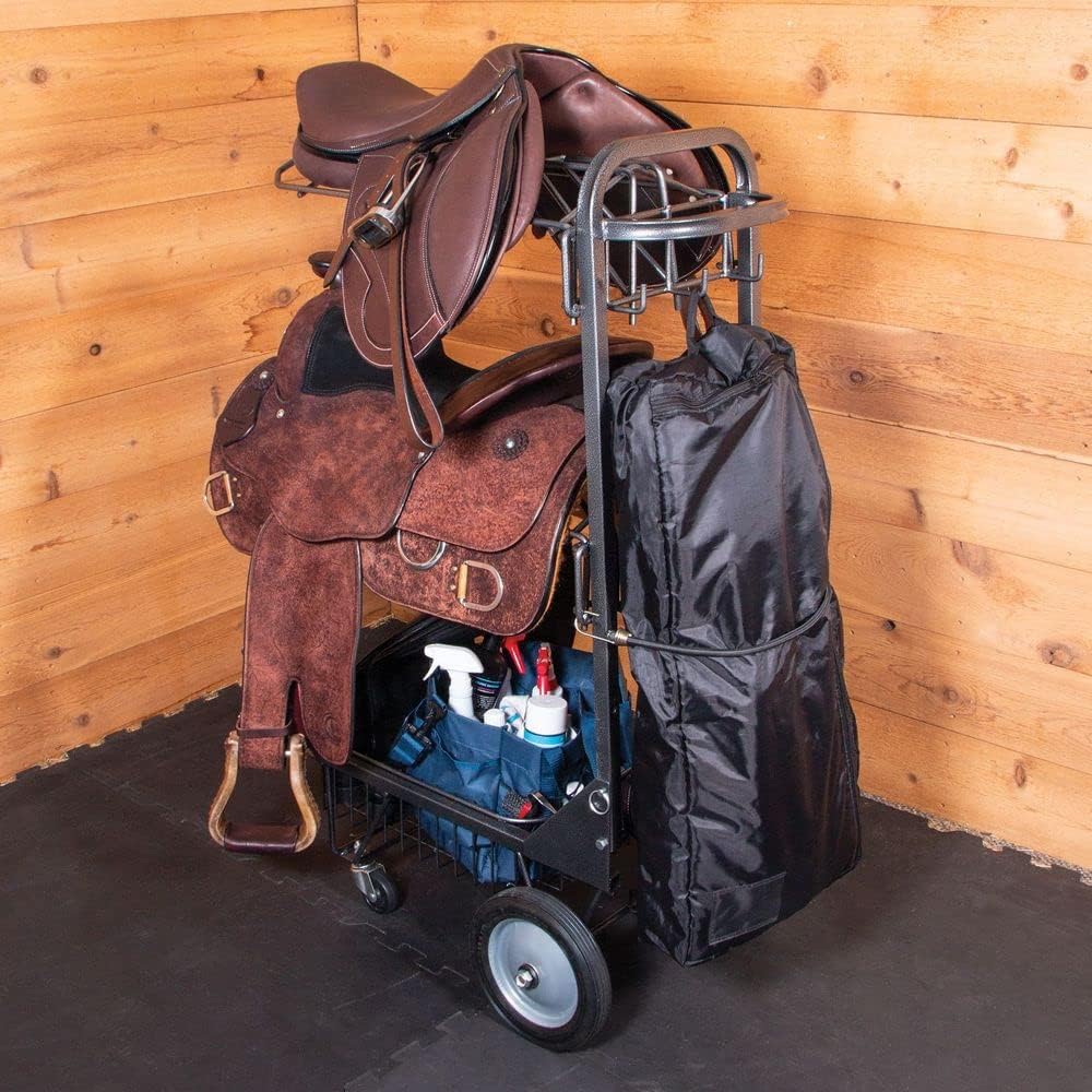 Pro Series Saddle & Tack Cart | Holds English & Western Saddles | Ample Storage | Easy Transport & Storage | Durable Construction | 7-Year Warranty