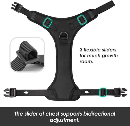 No Pull Dog Harness, Puppy Vest with Front Clip for Small Medium Large Sized Dog(Black,S)