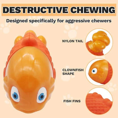 WinTour Indestructible Dog Toys for Aggressive Chewers, Tough Chew Toys for Medium & Large Breeds, Squeaky and Durable Chewers for Large Dogs