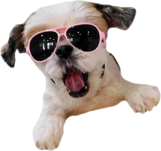 G029 Dog Cat Pet Aviator Sunglasses Glasses for Small Breeds up to 15lbs (Pink)
