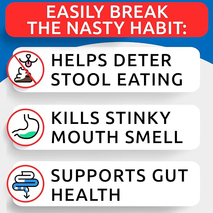 BARK&SPARK NO Poo Treats - Prevent Dog Poop Eating - Coprophagia Treatment - Stool Eating Deterrent - Probiotics & Enzymes - Digestive Health + Breath Aid - 120 Soft Chews - USA Made - Liver