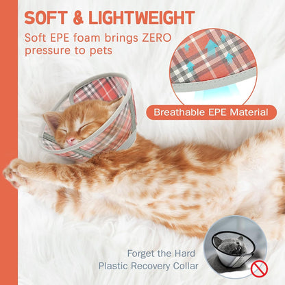 Cat Cone Collar Soft, Cat Recovery Collar for Large Medium Small Cats Kittens, Kitten Cone Alternative After Surgery