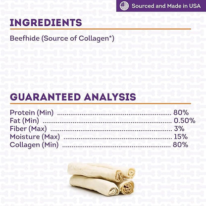 USA Collagen Rolls 9-10" Dog Chew Treats - Natural Flavor, 4 Count/1 Pack