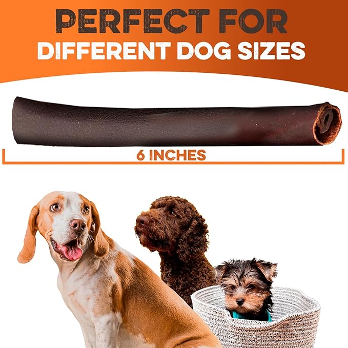 BRUTUS & BARNABY Beef Collagen Sticks for Dogs-Great Long Lasting Chew for All Dog Breeds-Odor Free, With Naturally Occurring Glucosamine & Chondroitin for Joint Health-Great for Any Dog Size(5 Count)