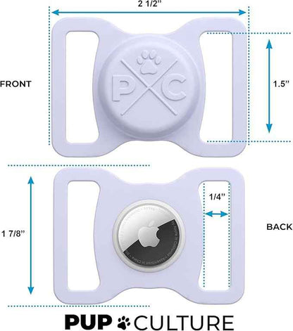 Pup Culture AirTag Dog Collar Holder, Extra-Durable, Lightweight, and Protective AirTag Case for Dog Collar -Track Your Pet Using an Apple AirTag - Dog Collar AirTag Holder- Lavender 1.5 Inch Collar